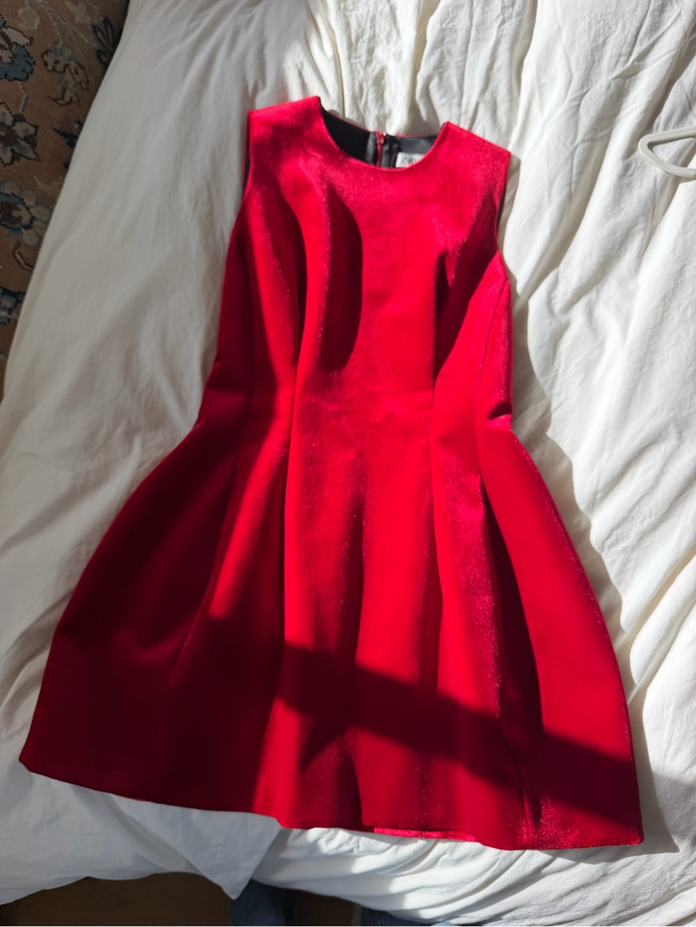 Zara Vibrant Red Sleeveless Fit-and-Flare Dress